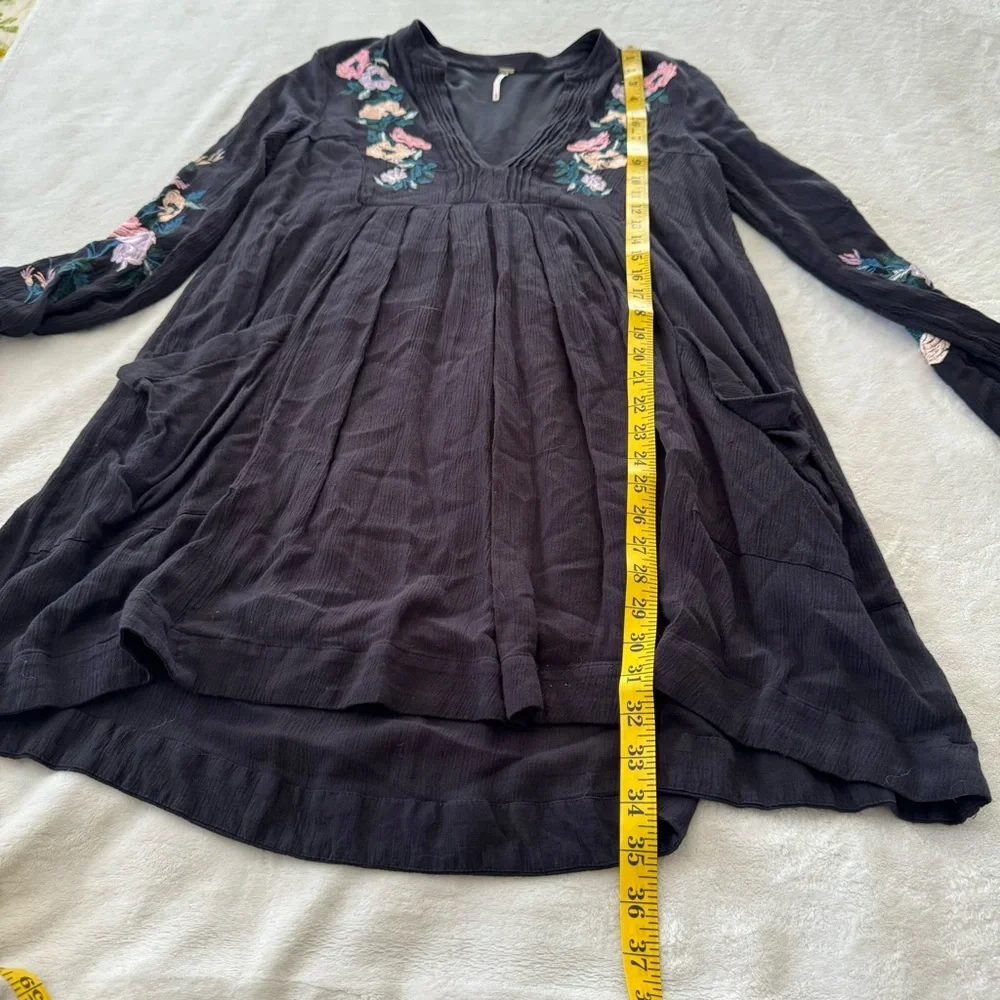 Free People Mia Embroidered Mini Dress XS in Black - Picture 7 of 8